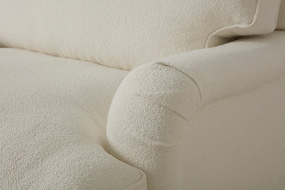 Model 15 Loveseat, Oak / Ivory