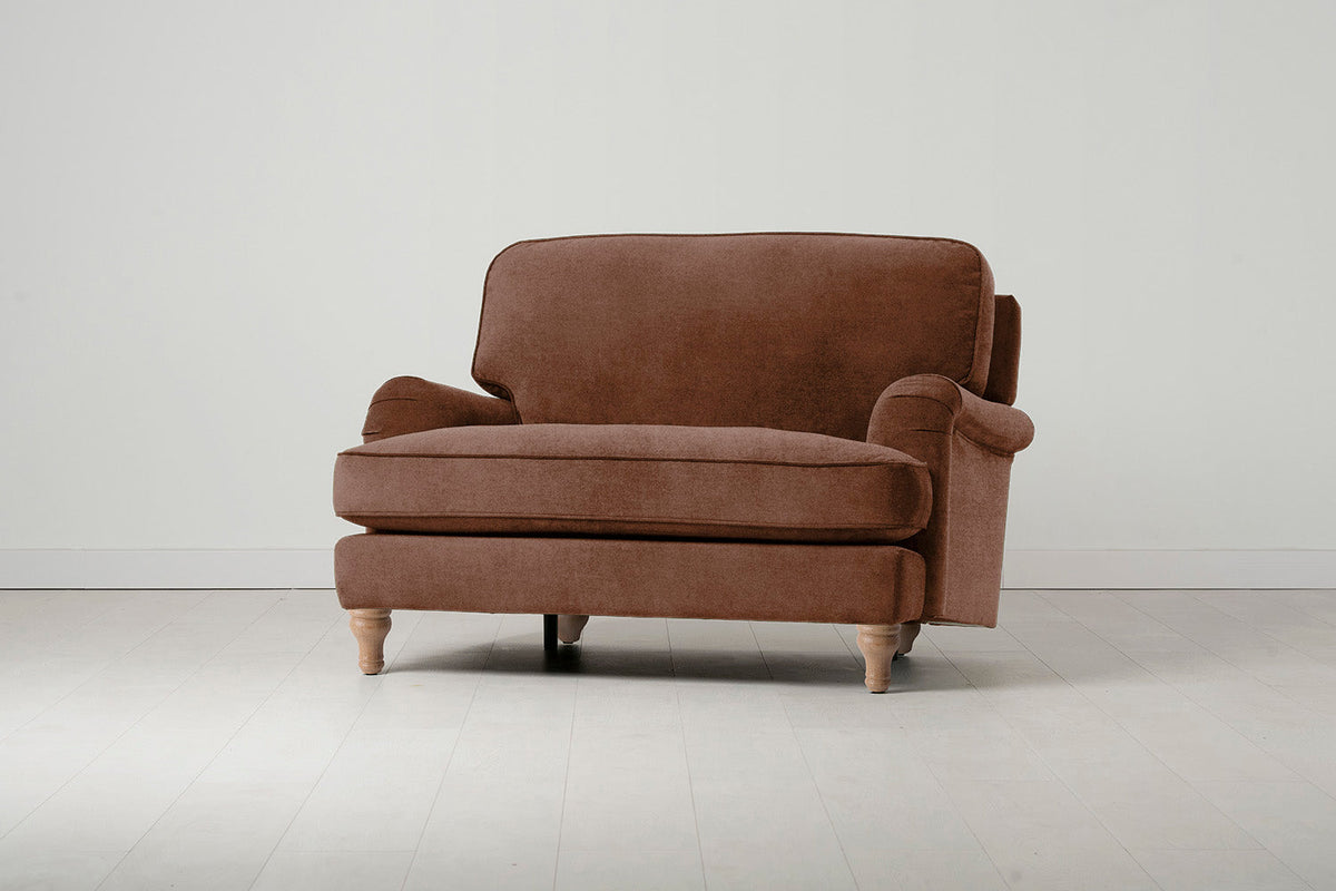 Model 15 Loveseat, Oak / Russet