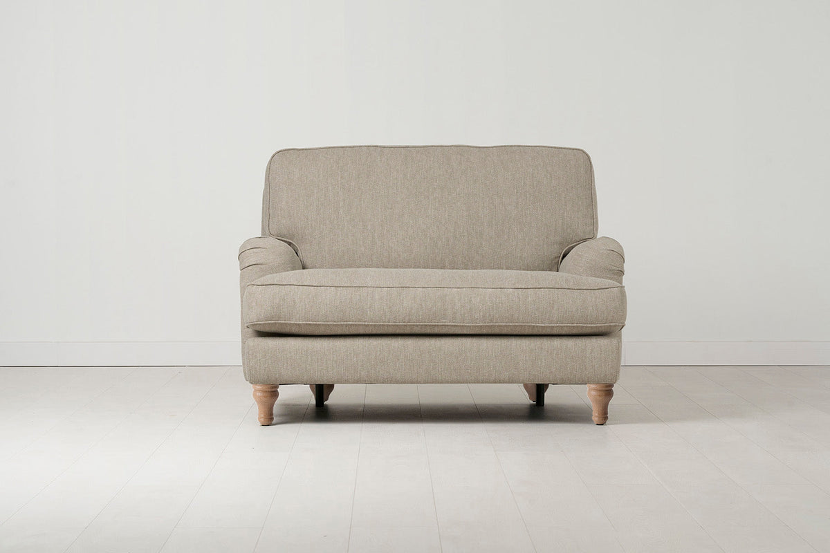 Model 15 Loveseat, Oak / Pumice