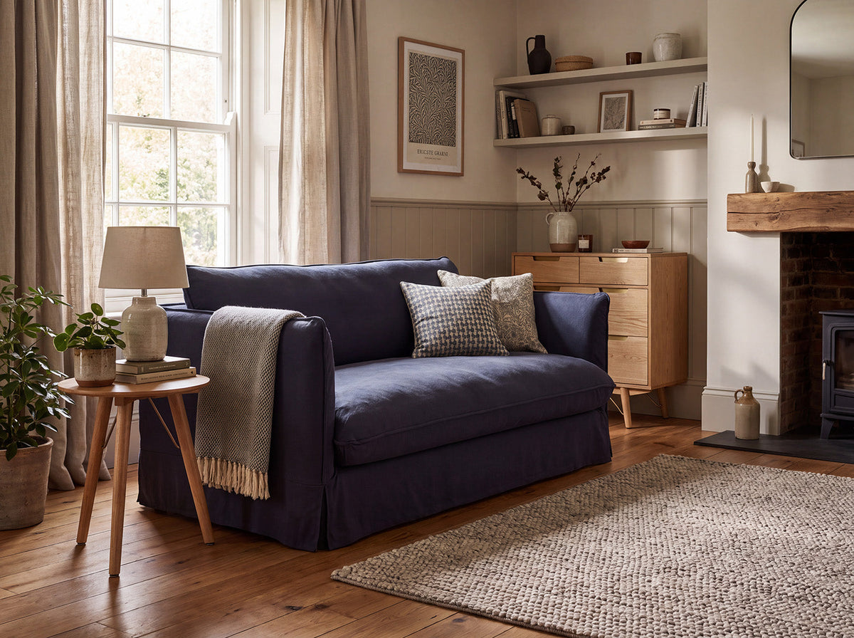 cotton sofas blue