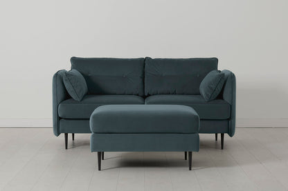 Model 19 2 Seater Sofa with Ottoman, Petrol