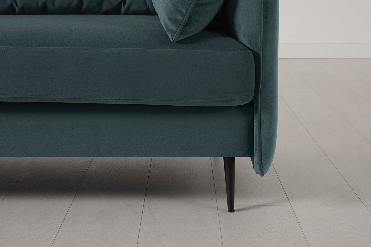 Model 19 3 Seater Right Chaise Sofa, Petrol