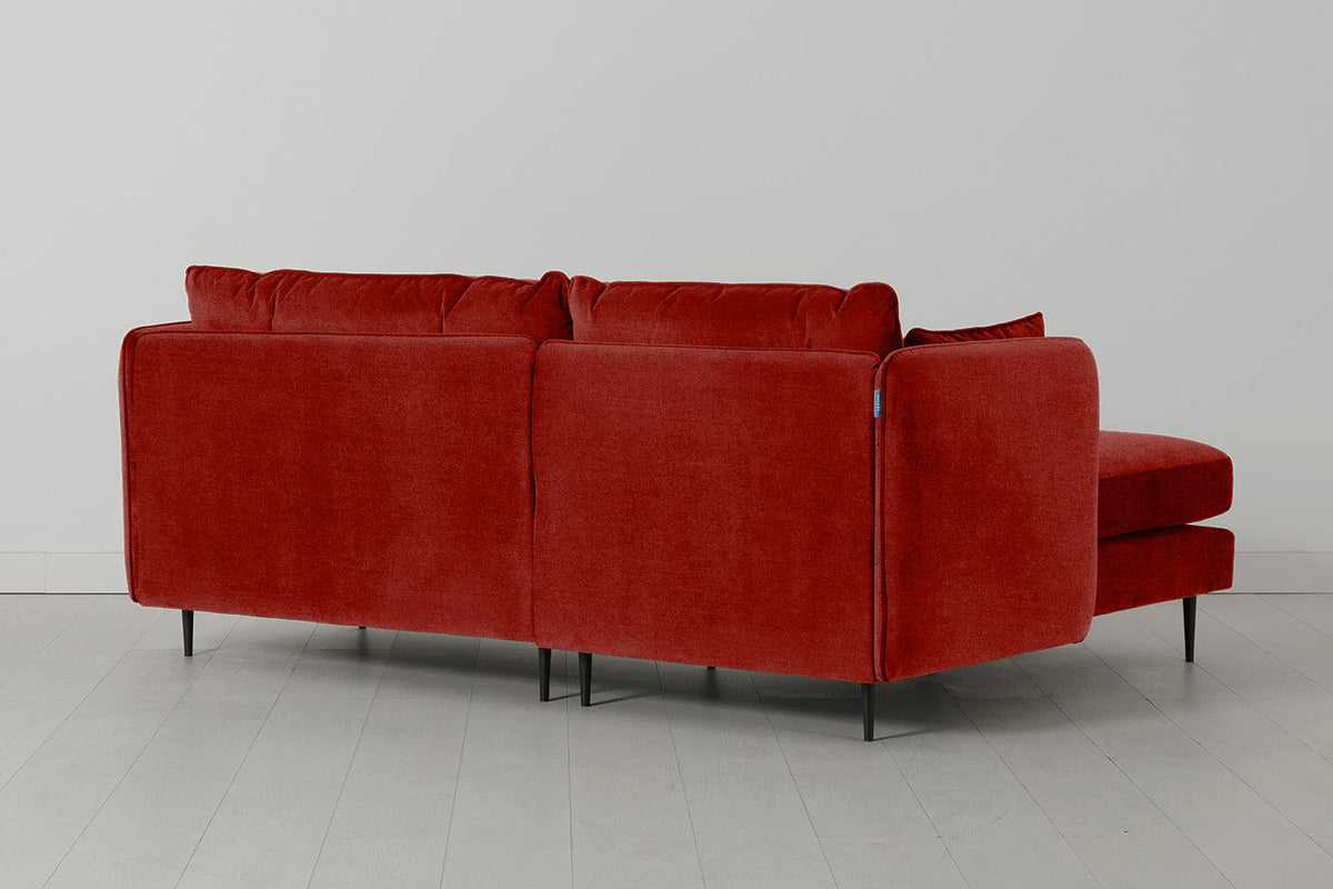Model 19 3 Seater Left Chaise Sofa, Harissa — Back View
