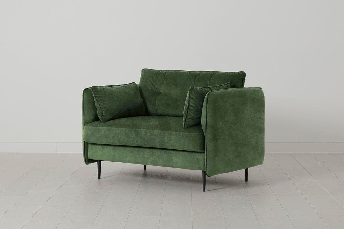 Model 19 Loveseat, Conifer — Angle View