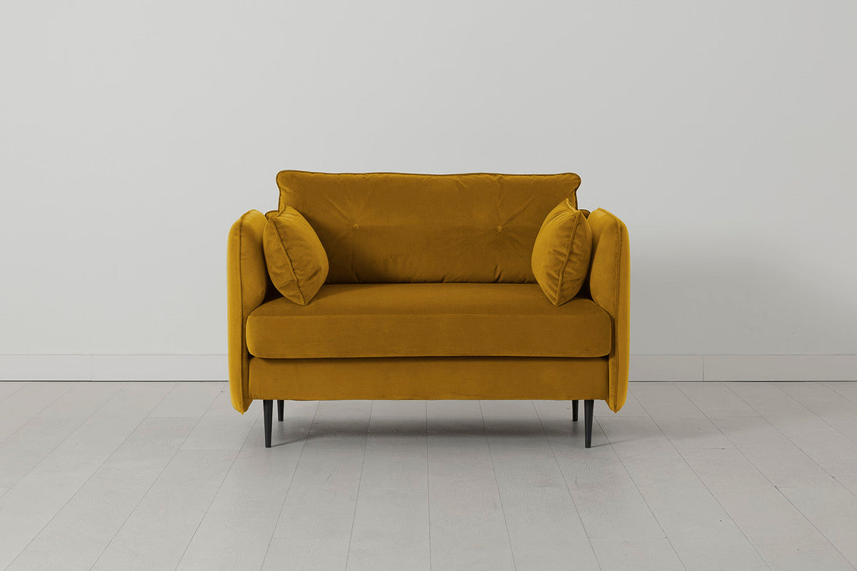 Model 19 Loveseat, Mustard — Front View
