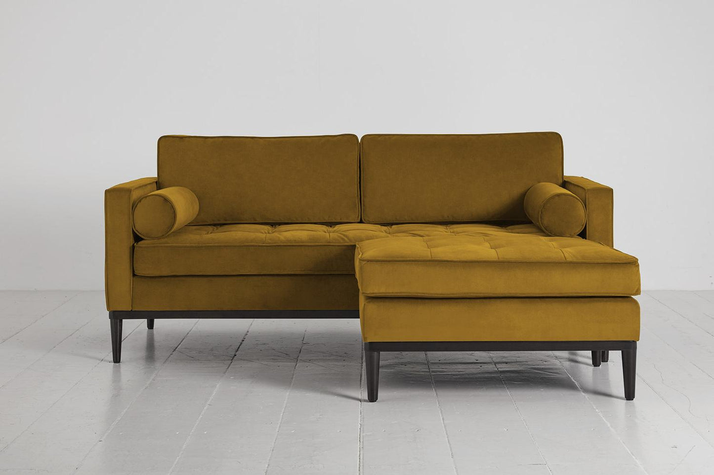 Model 02 2-Seater Sofa with Ottoman, Mustard