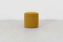Storage Ottoman in yellow velvet