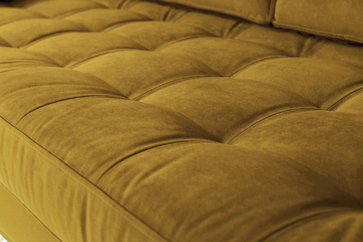 Model 02 2-Seater Sofa with Ottoman, Mustard
