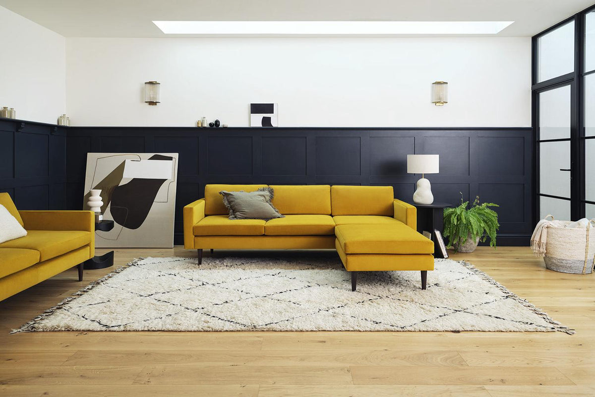 Model 01 3-Seater Sofa with Ottoman, Mustard