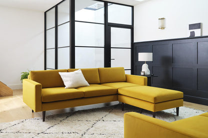 Model 01 3-Seater Sofa with Ottoman, Mustard