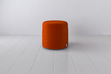 Storage Ottoman in orange velvet
