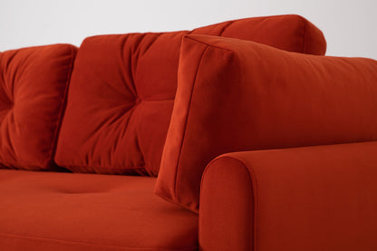 Model 04 Sofa Bed 3 Seater, Oak / Paprika