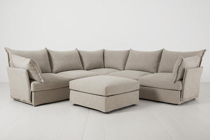 Model 06 Corner Sofa with Ottoman, Pumice