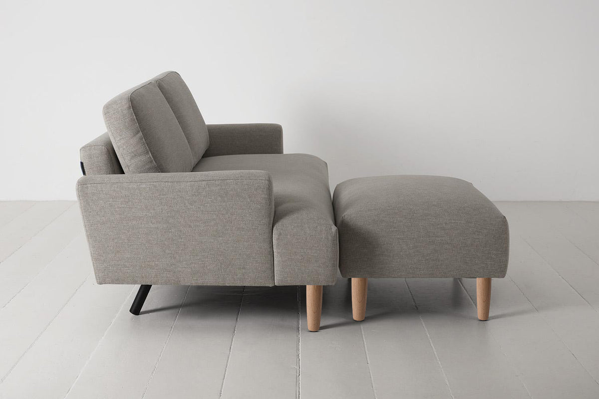 Model 05 2-Seater Sofa with Ottoman, Oak / Pumice