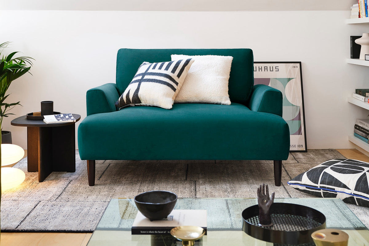 Model 05 Loveseat, Oak / Kingfisher
