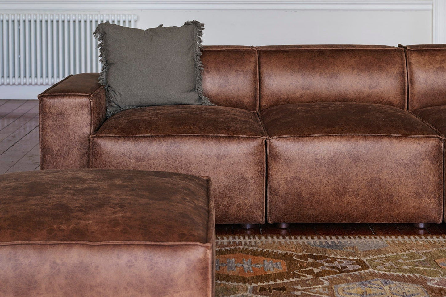 Model 03 3-Seater Left Chaise Sofa, Chestnut