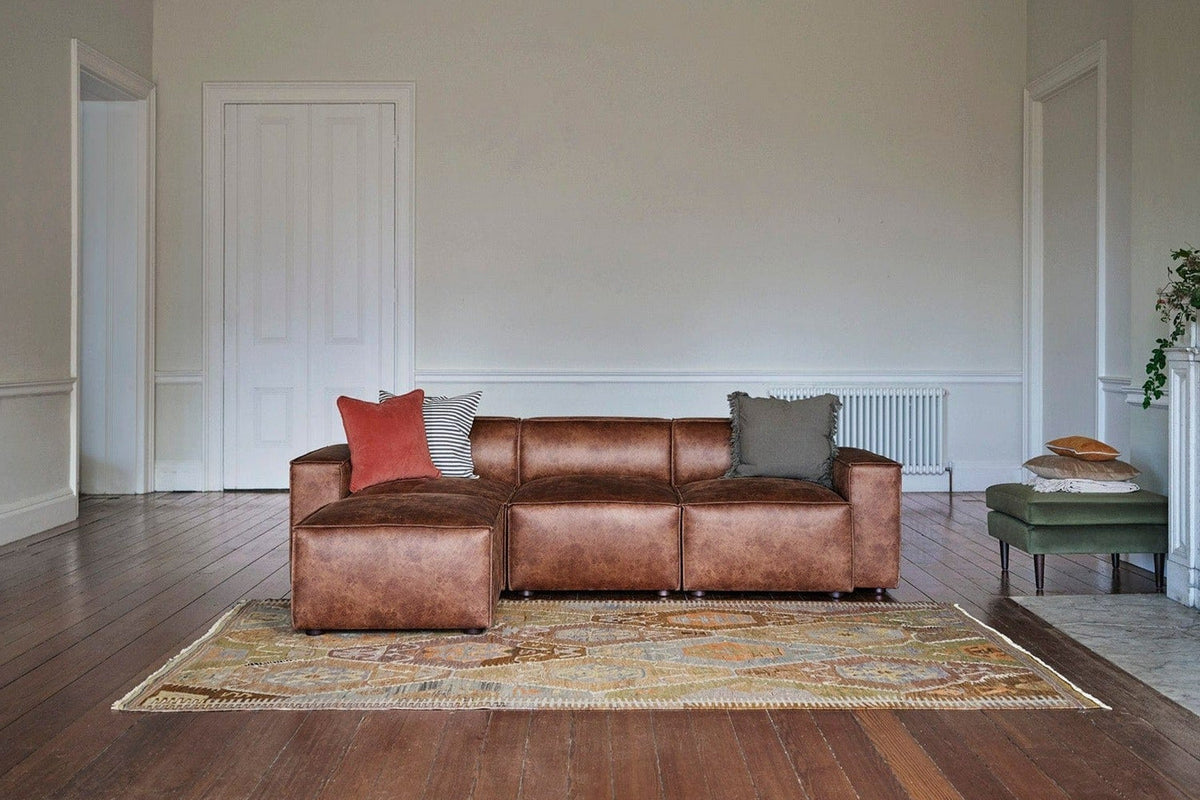 Model 03 3-Seater Left Chaise Sofa, Chestnut