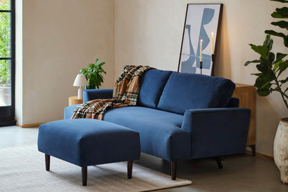 Model 05 2-Seater Sofa with Ottoman, Oak / Teal