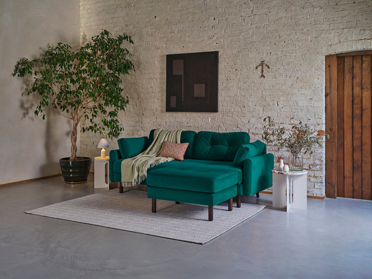 Model 04 Sofa Bed 3 Seater, Oak / Kingfisher