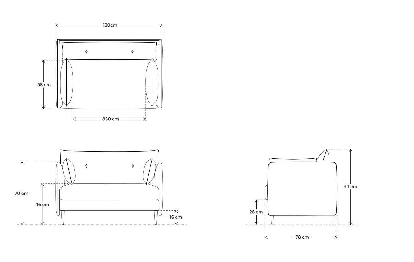 Model 19 Loveseat, Shadow