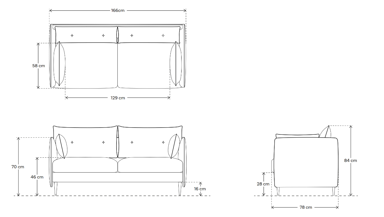 Model 19 2 Seater Sofa, Bone