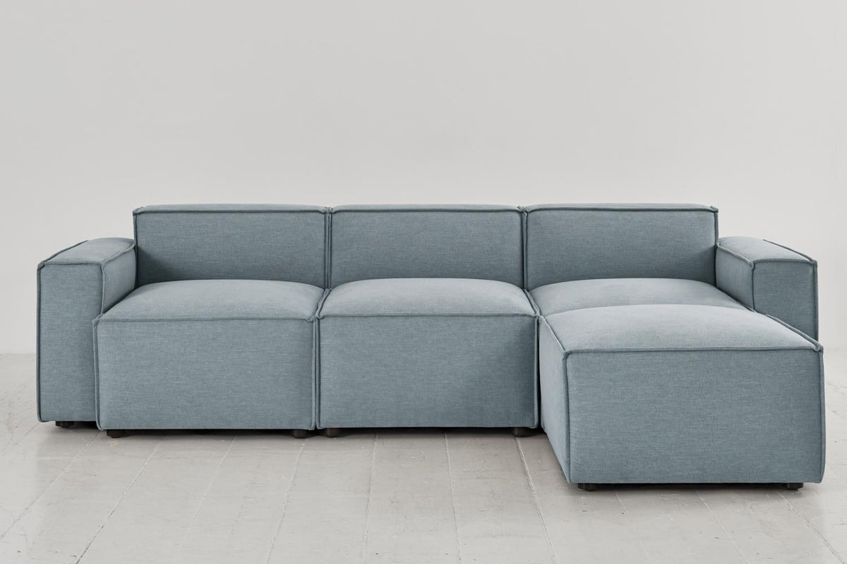 Model 03 3-Seater Right Chaise Sofa, Seaglass