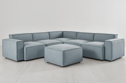 Model 03 Corner Sofa with Ottoman, Seaglass