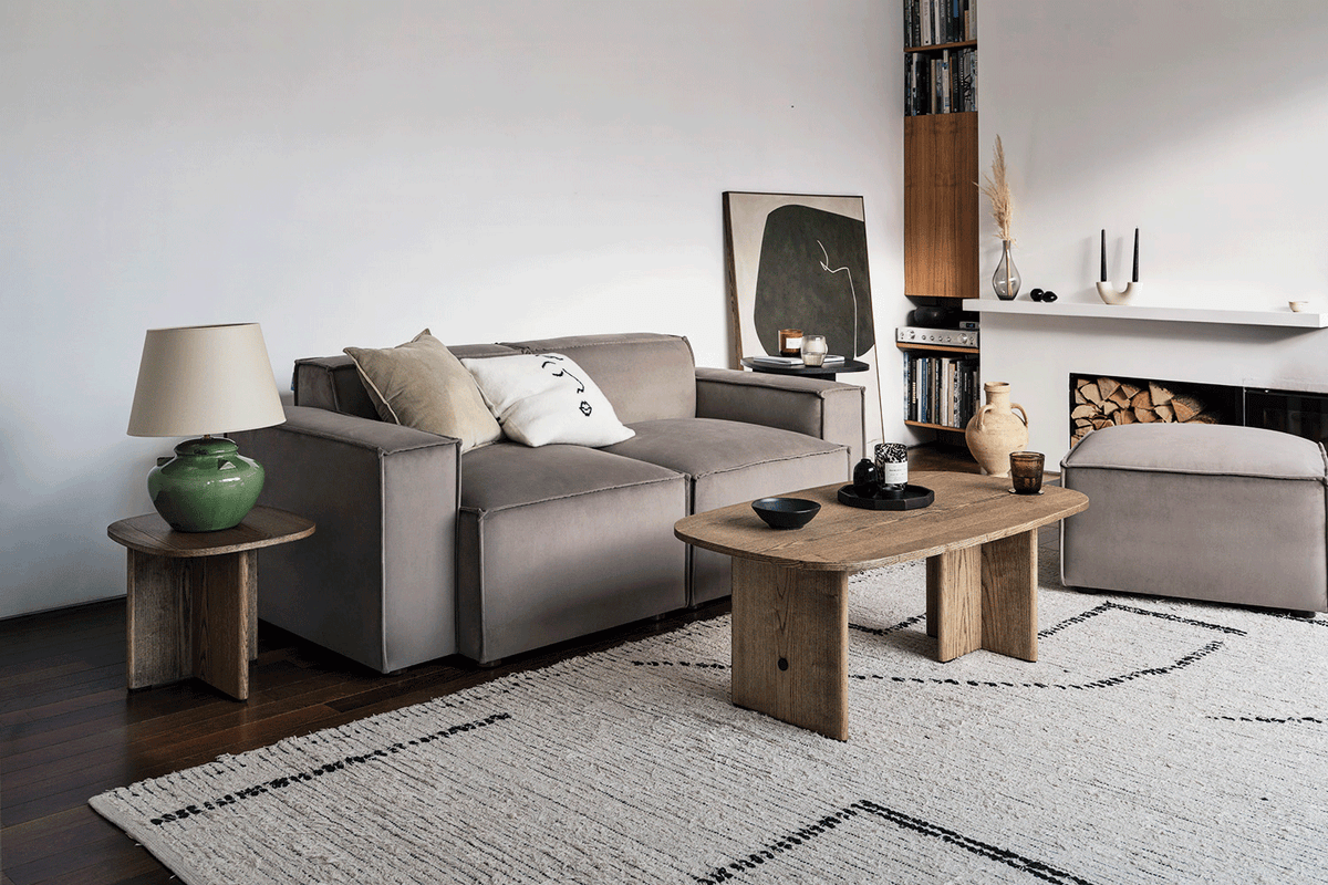 Model 03 2-Seater Left Chaise Sofa, Elephant