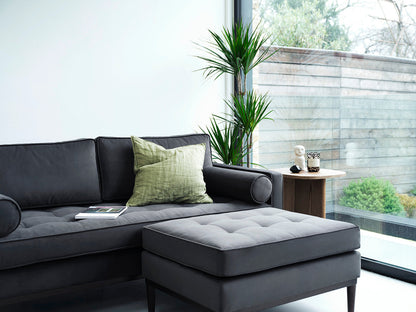 Model 02 2-Seater Sofa with Ottoman, Charcoal