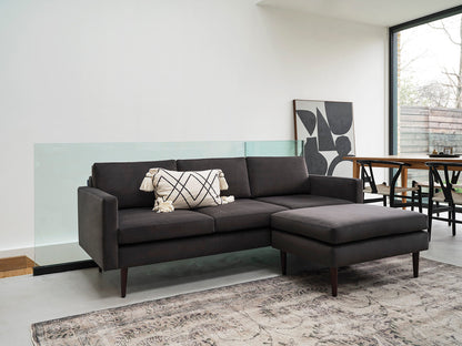 Model 01 3-Seater Sofa with Ottoman, Charcoal