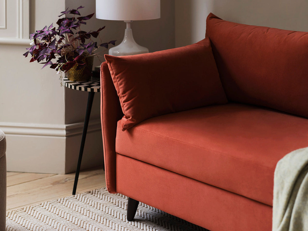 Model 08 Sofa Bed 2 Seater, Oak / Brick