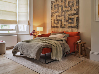 Model 08 Sofa Bed 2 Seater, Oak / Brick