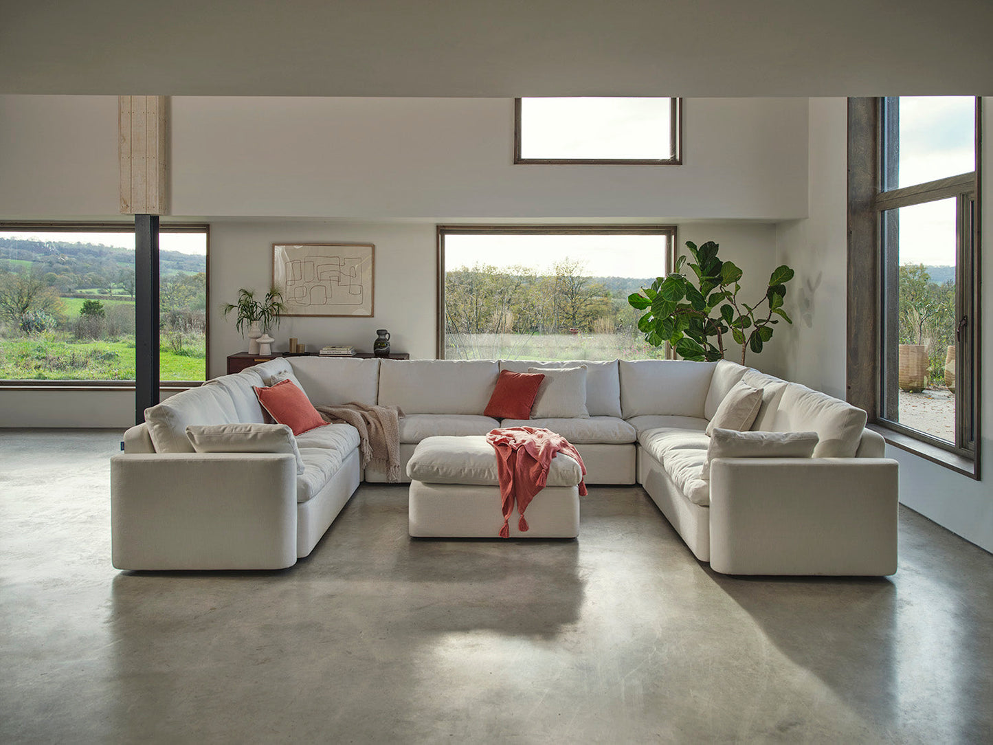 Model 13 U Shaped Sofa with Ottoman