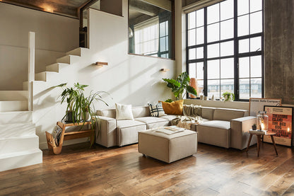 Model 03 Corner Sofa with Ottoman, Pumice