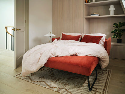 Model 08 Sofa Bed 2.5 Seater, Oak / Harissa