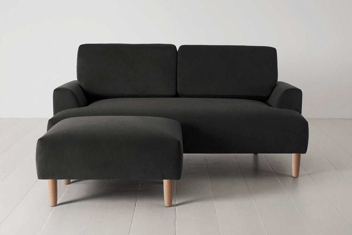 Model 05 2-Seater Sofa with Ottoman, Oak / Charcoal