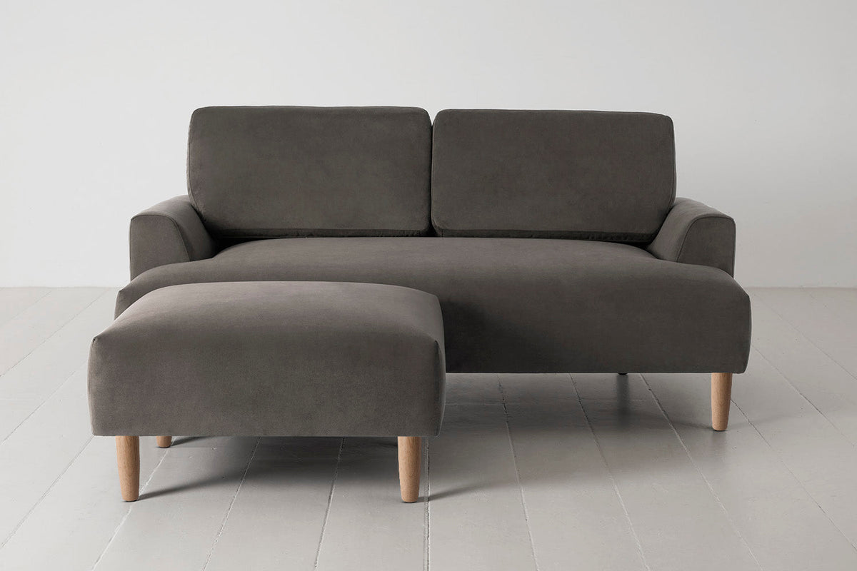 Model 05 2-Seater Sofa with Ottoman, Oak / Elephant