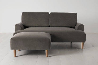 Model 05 2-Seater Sofa with Ottoman, Oak / Elephant
