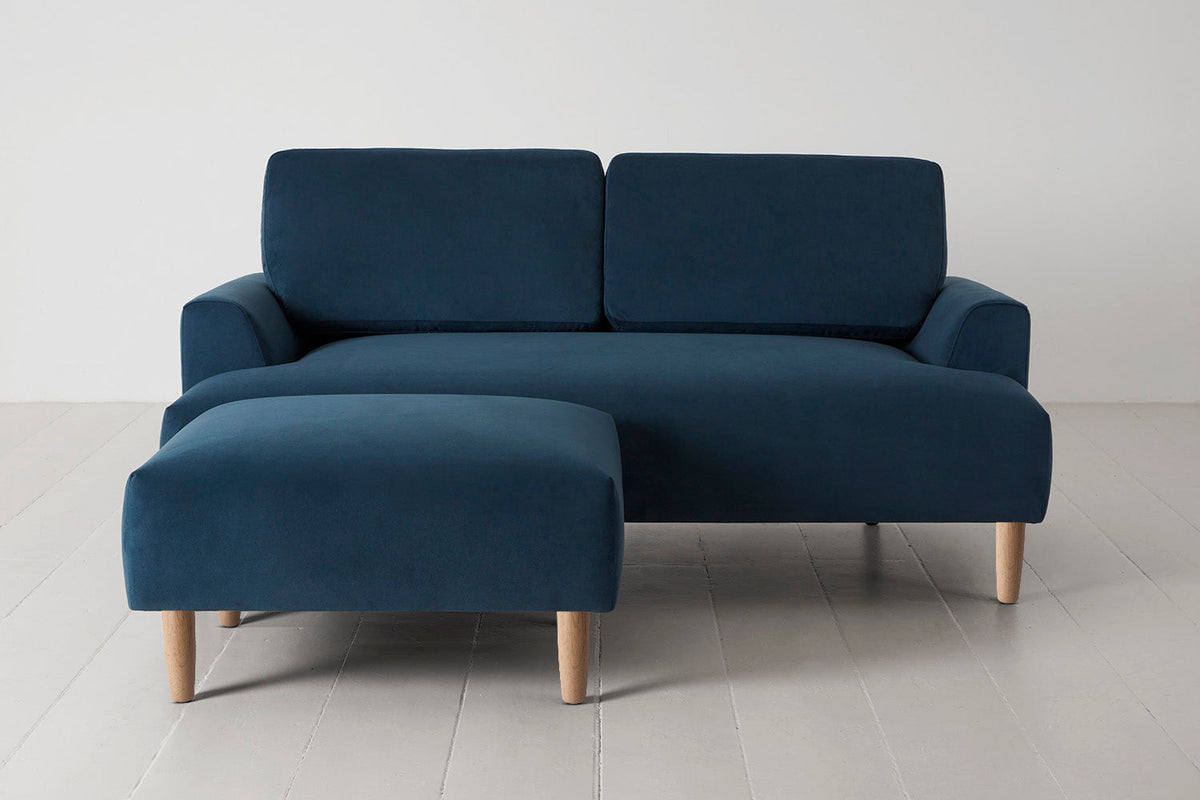 Model 05 2-Seater Sofa with Ottoman, Oak / Teal