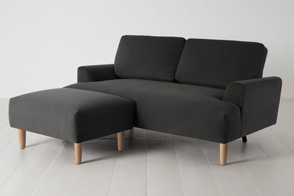 Model 05 2-Seater Sofa with Ottoman, Oak / Charcoal