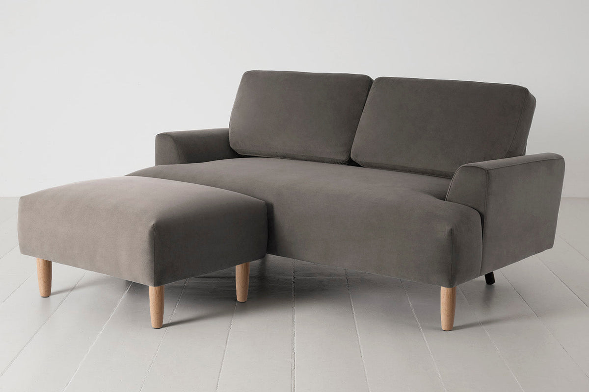 Model 05 2-Seater Sofa with Ottoman, Oak / Elephant