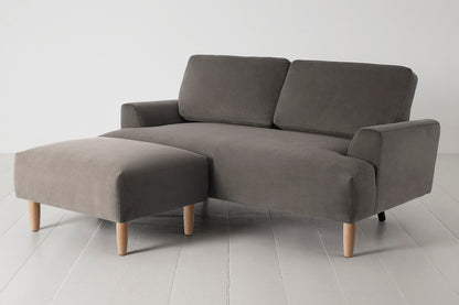 Model 05 2-Seater Sofa with Ottoman, Oak / Elephant
