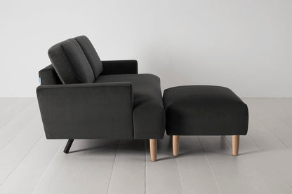 Model 05 2-Seater Sofa with Ottoman, Oak / Charcoal