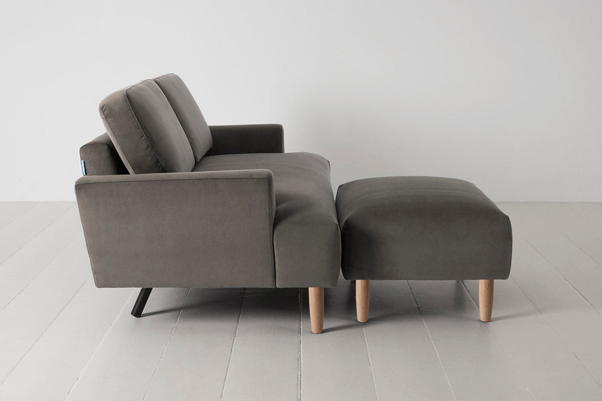 Model 05 2-Seater Sofa with Ottoman, Oak / Elephant