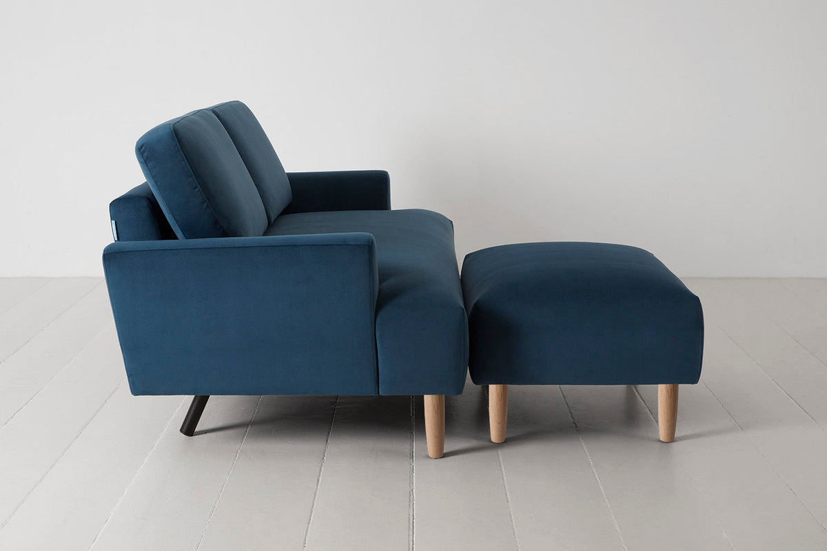 Model 05 2-Seater Sofa with Ottoman, Oak / Teal