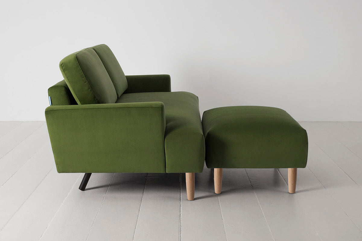 Model 05 2-Seater Sofa with Ottoman, Oak / Vine