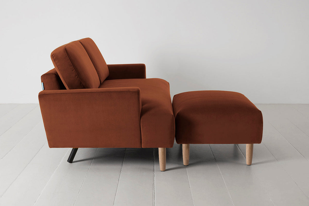 Model 05 2-Seater Sofa with Ottoman, Oak / Umber
