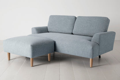 Model 05 2-Seater Sofa with Ottoman, Oak / Seaglass