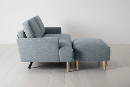 Model 05 2-Seater Sofa with Ottoman, Oak / Seaglass