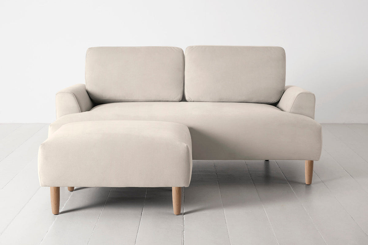 Model 05 2-Seater Sofa with Ottoman, Oak / Bone